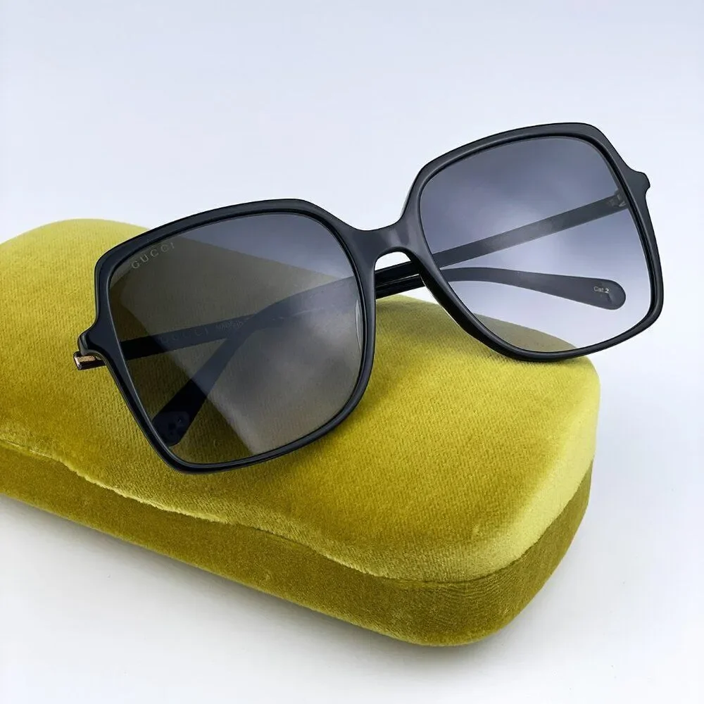 NEW GUCCI GG0544S 001 Black Grey Gradient Square Women Sunglasses